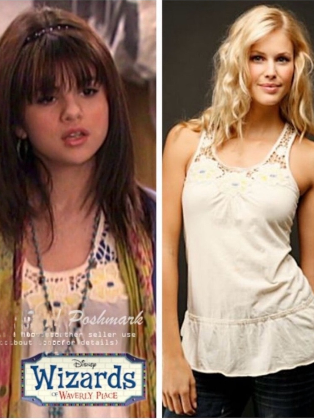 ASO ALEX RUSSO Free People Embroidered Cutaway Tank Wizards of Waverly Place